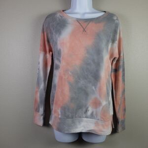 Andree Pink Gray Tie Dye Long Sleeve Sweatshirt Size XS